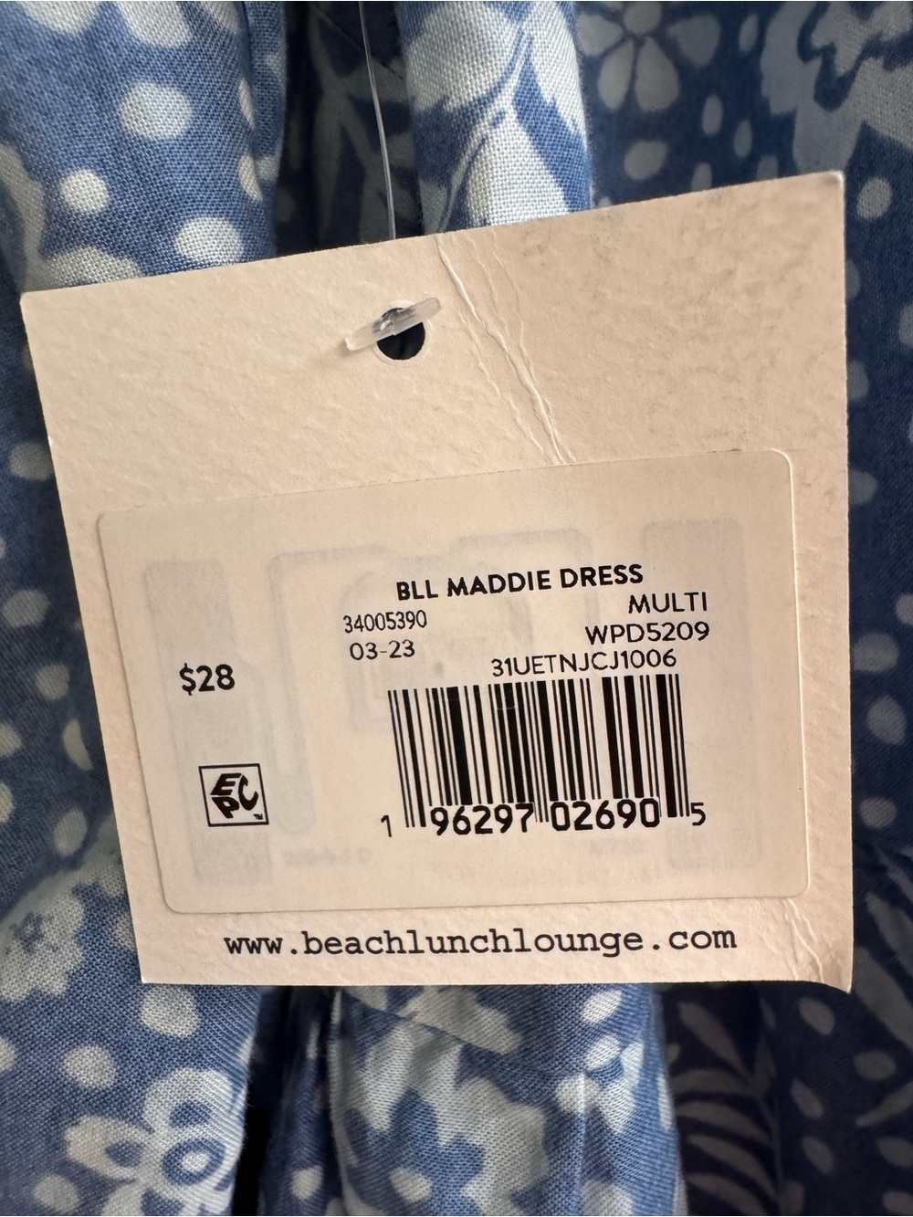 beachlunchlounge Blue and White Floral Tiered Midi Dress - Picture 8 of 9